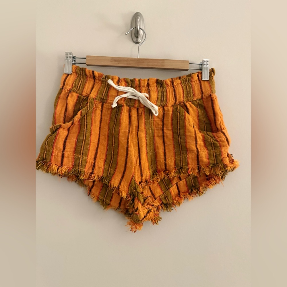 BDG Urban Outfitters Orange Boho Frayed Shorts Medium Festival Beach - Picture 5 of 8